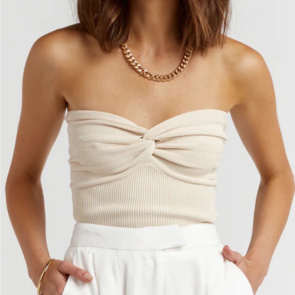 ANIKA TWISTED CREAM KNIT TOP